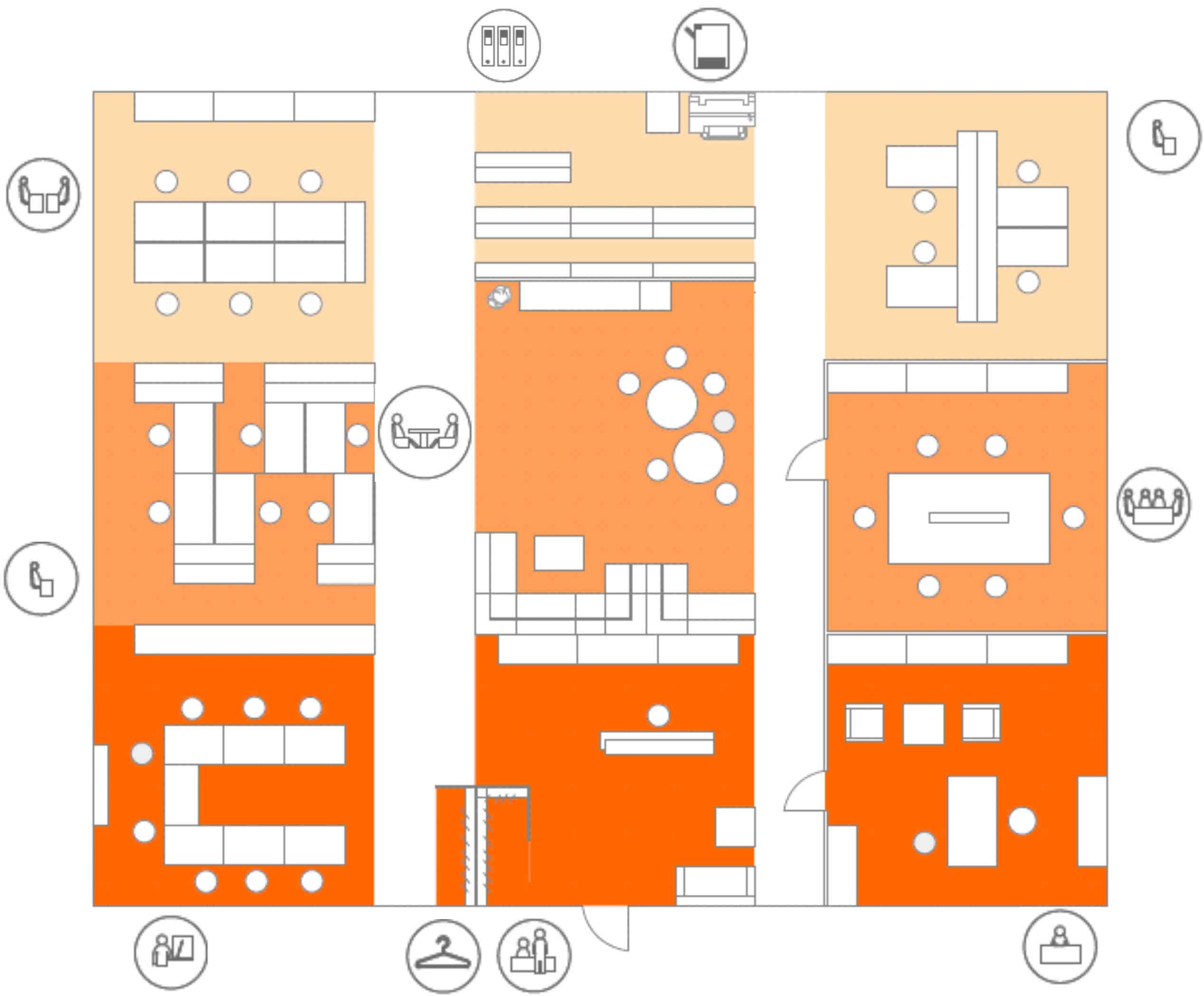 Ideala biroja 2D plans